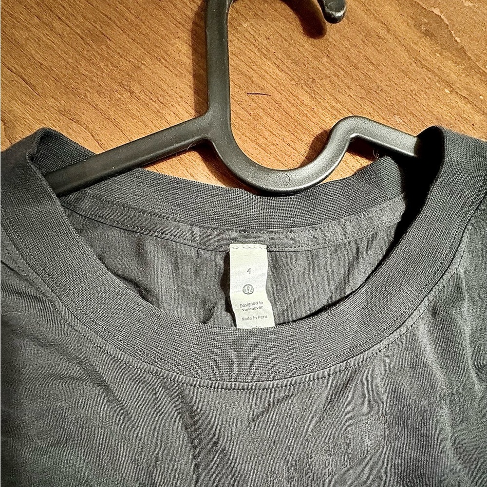 Lululemon All Yours Black Long Sleeve Crewneck Top size 4 Pima Cotton NWT - Picture 9 of 9